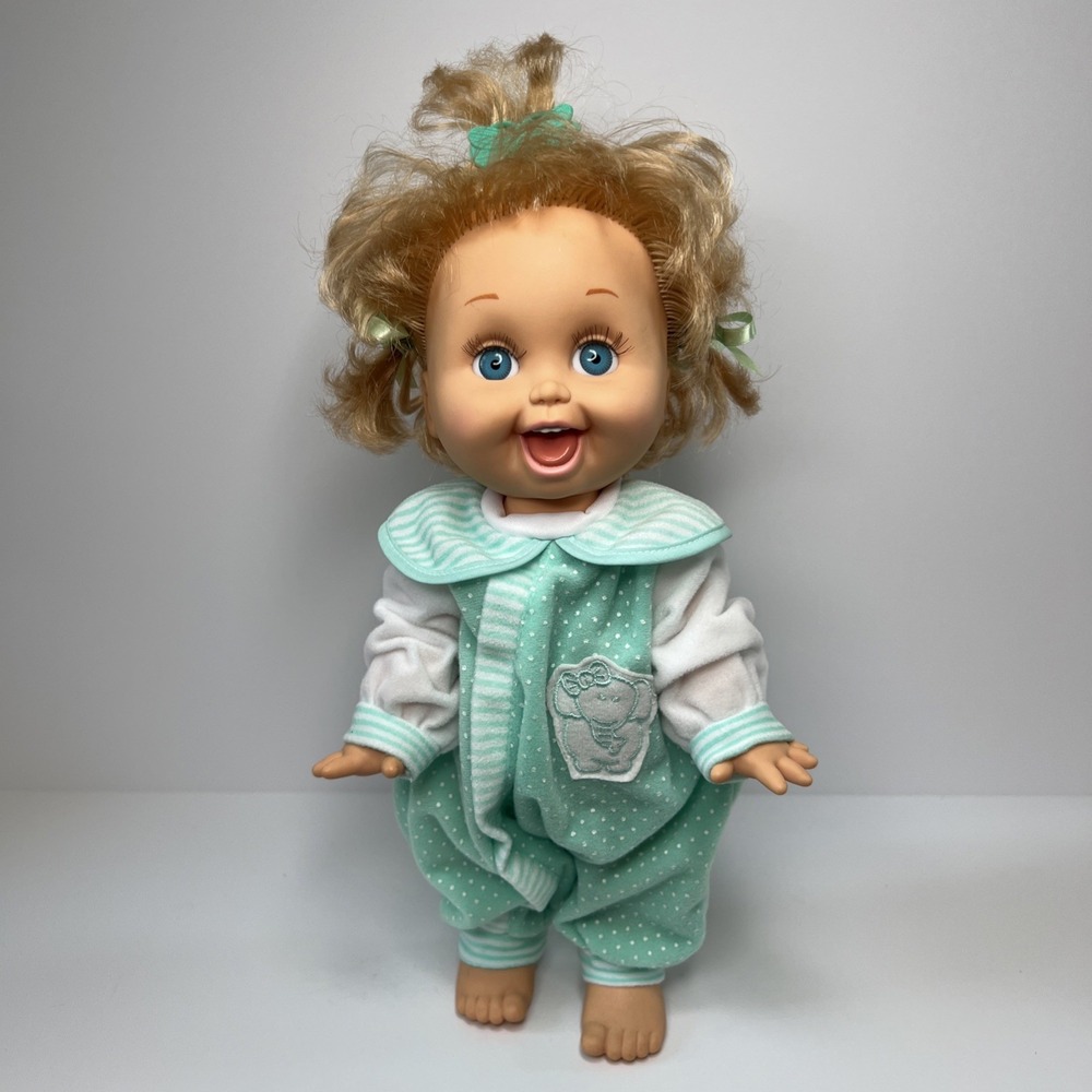 Vintage 1990 Galoob Baby Face So Playful Penny #10 Blue Eyes Mint Romper